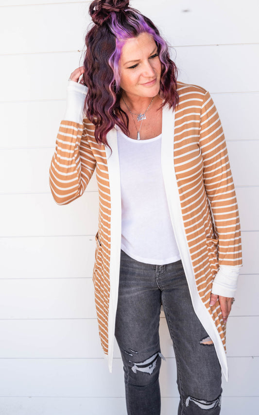 mustard stripe cardigan 