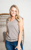 mocha vneck top 