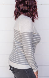 grey stripe sweater 
