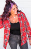 plaid detachable hoodie 