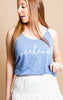 Weekend Slouchy Tank Top-Blue - BAD HABIT BOUTIQUE 