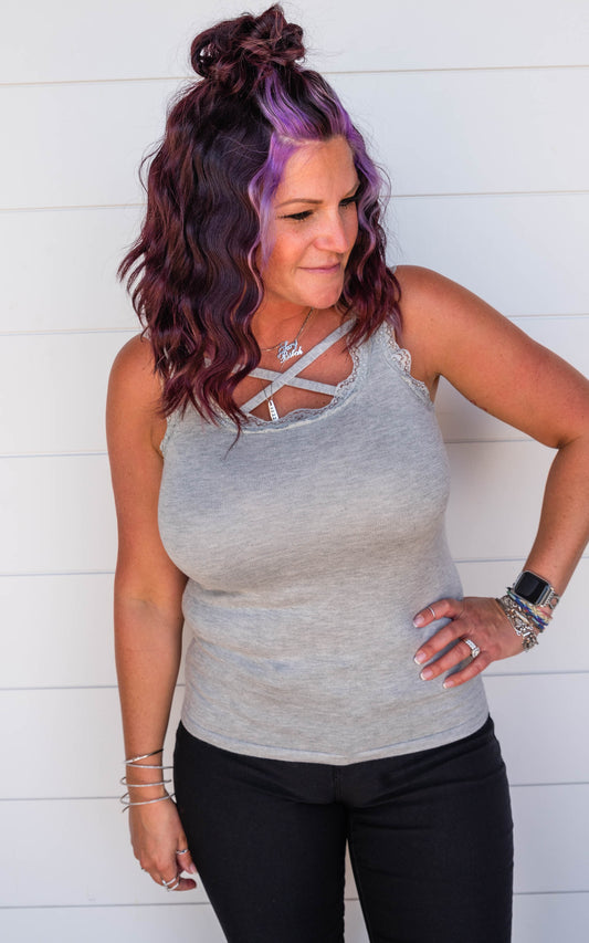 grey cami tank top 