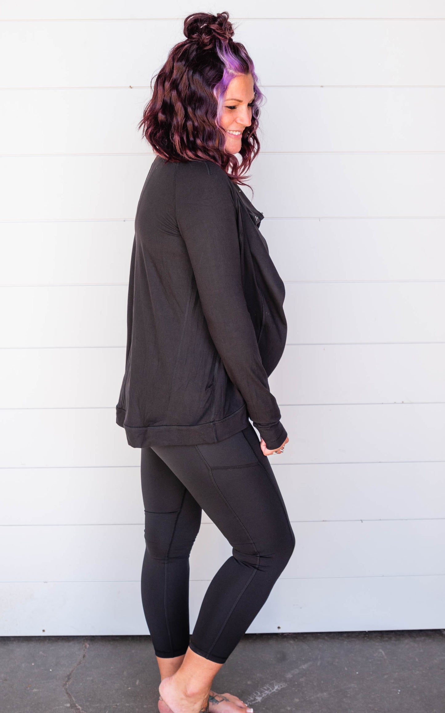 ASYMMETRIC JACKET WITH COWL NECK  | RAE MODE - Final Sale