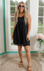 SWISS DOT BLACK MINI DRESS