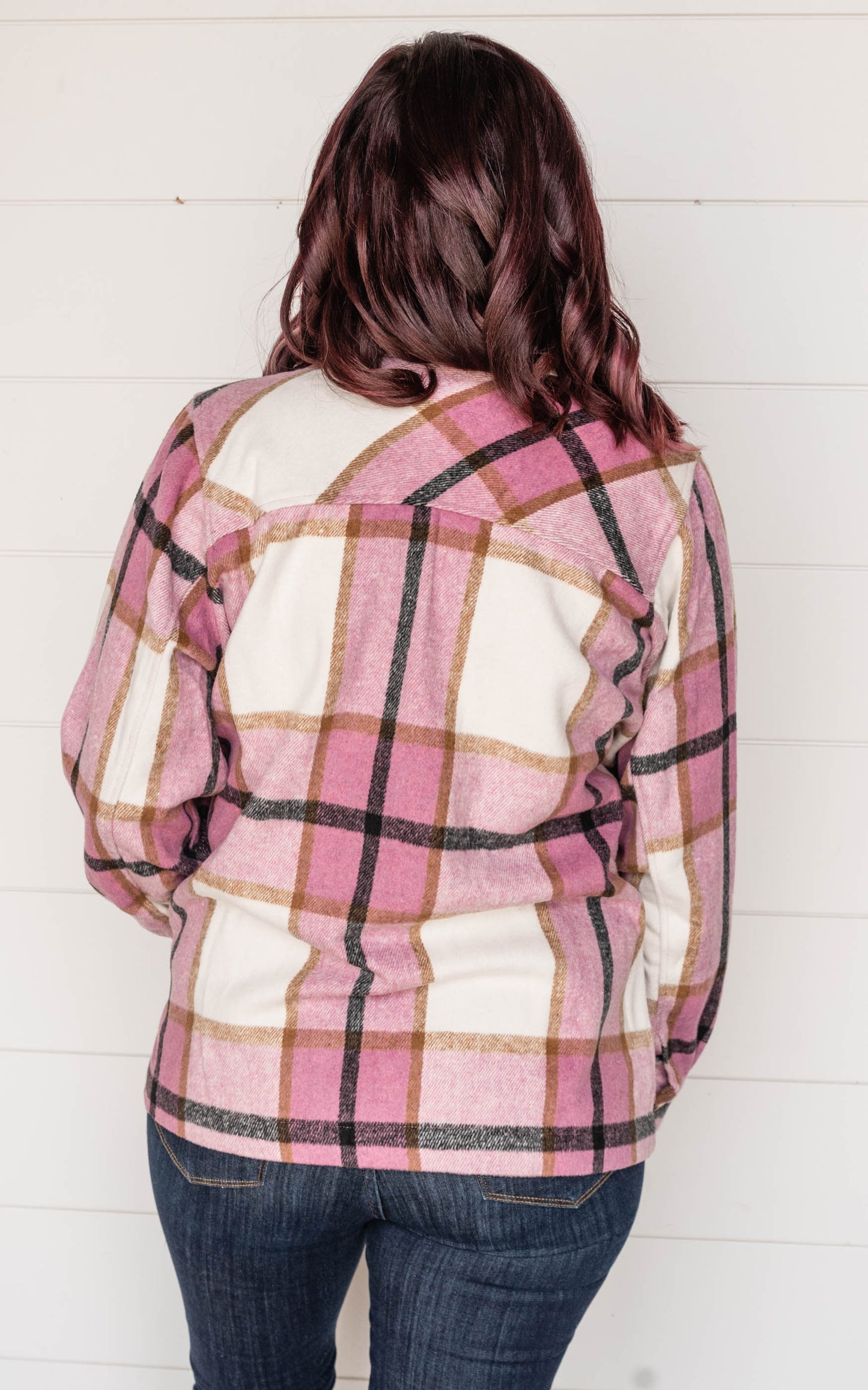 The Elizabeth Plaid Oversized Shacket ((Pink) | FINAL SALE