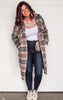 Whisk Away Navy/Grey Long Plaid Shacket - Final Sale