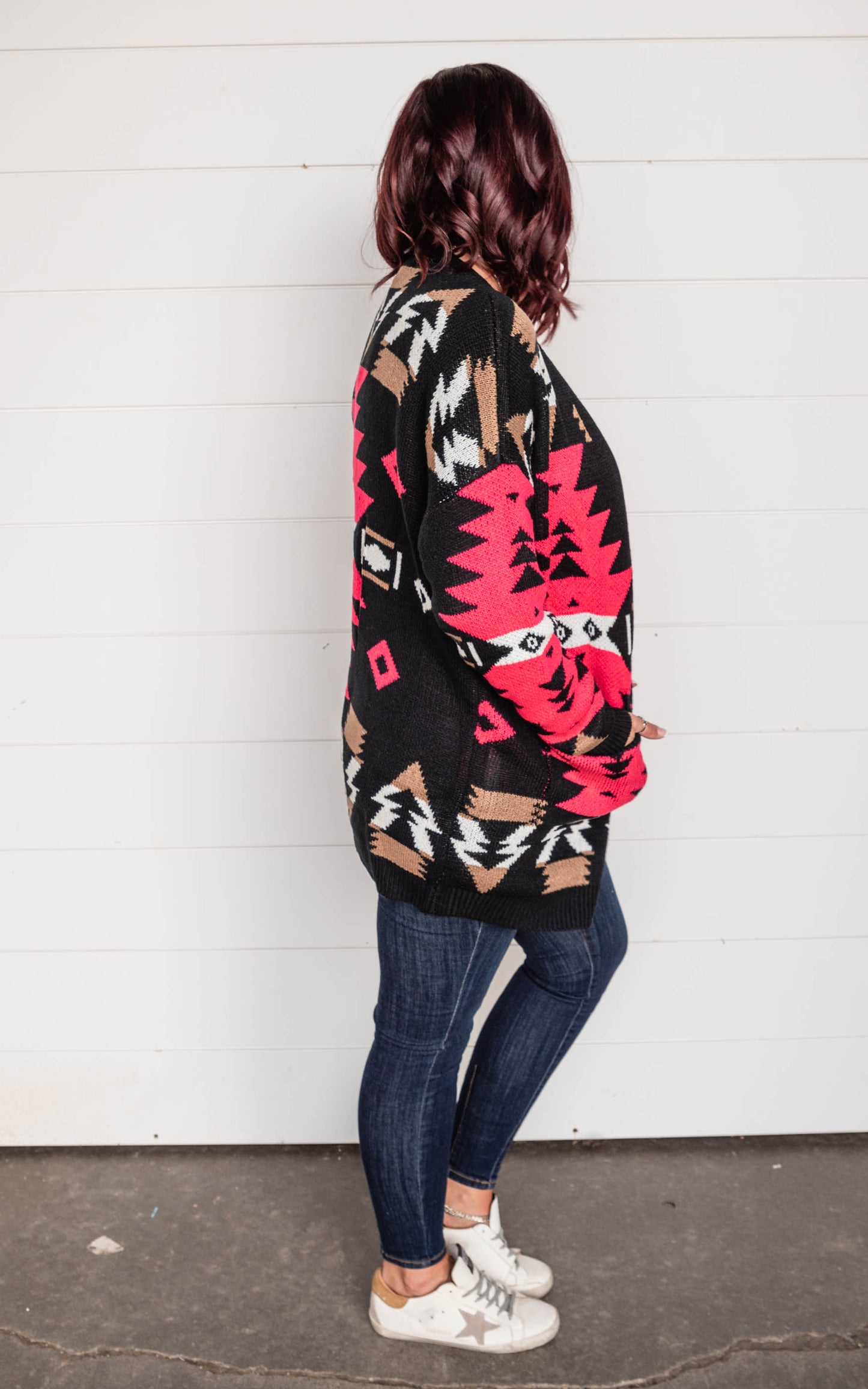 aztec open cardigan 