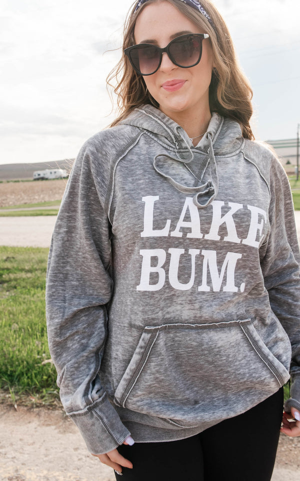 burn out grey lake bum hoodie