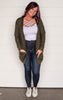 Cielo Open Front Mossy Boyfriend  Cardigan - Final Sale