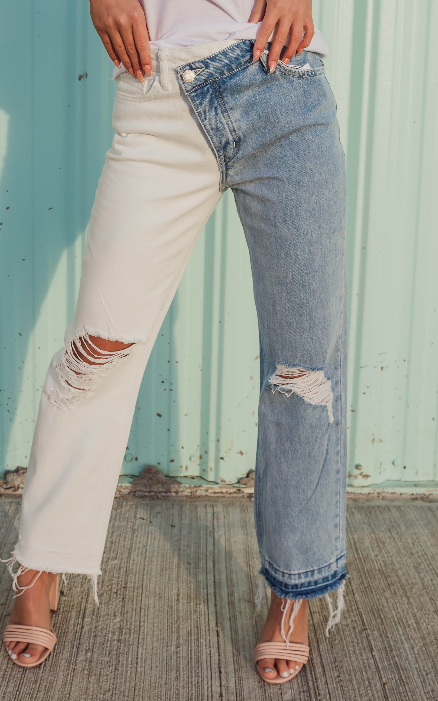 vervet color block denim