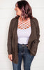 Cielo Open Front Mossy Boyfriend  Cardigan - Final Sale