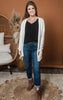 ivory knit drop shoulder cardigan