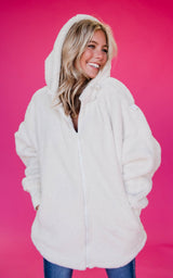 Oversized Sherpa Warm-Up Jacket - Final Sale