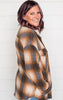 The Willow BRUSHED WAFFLE PLAID OVERSIZED SHACKET  Camel - Final Sale