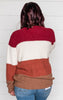 Rust Combo Colorblock Sweater - White Birch | FINAL SALE