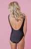 Black One Piece w/ Mesh Edge Swimsuit - Final Sale