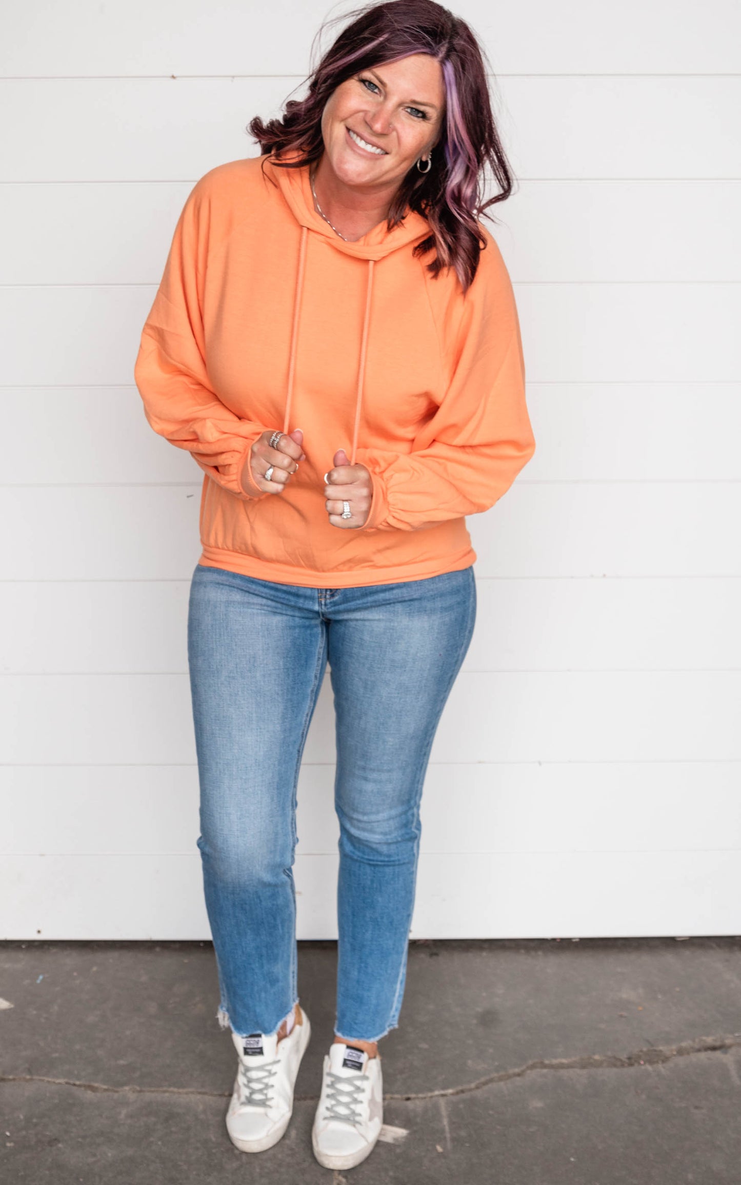 orange hoodie