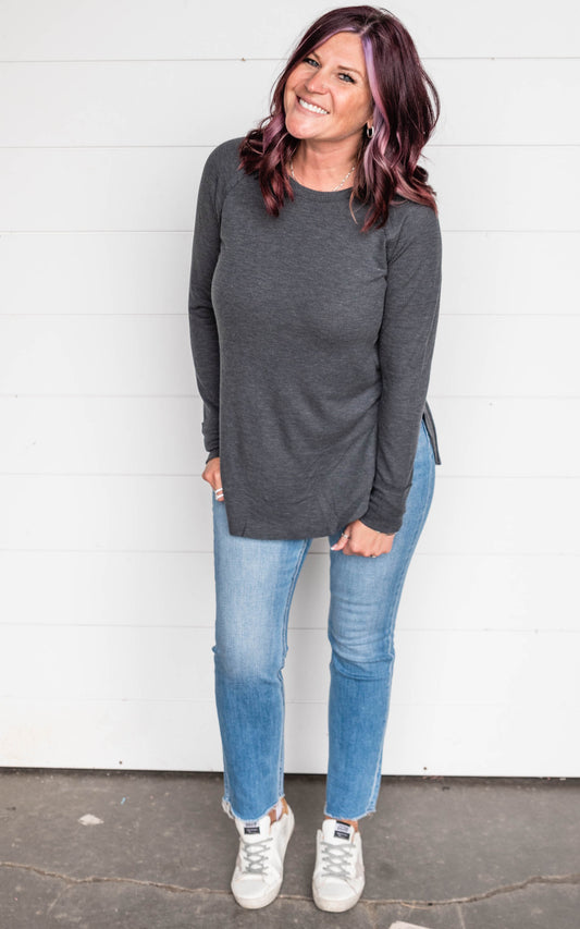 The Ruby Henley Thermal Long Sleeve Top - Final Sale*