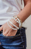 white stackable beaded bracelet 