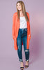 long orange boyfriend cardigan