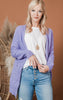 popcorn purple open cardigan 