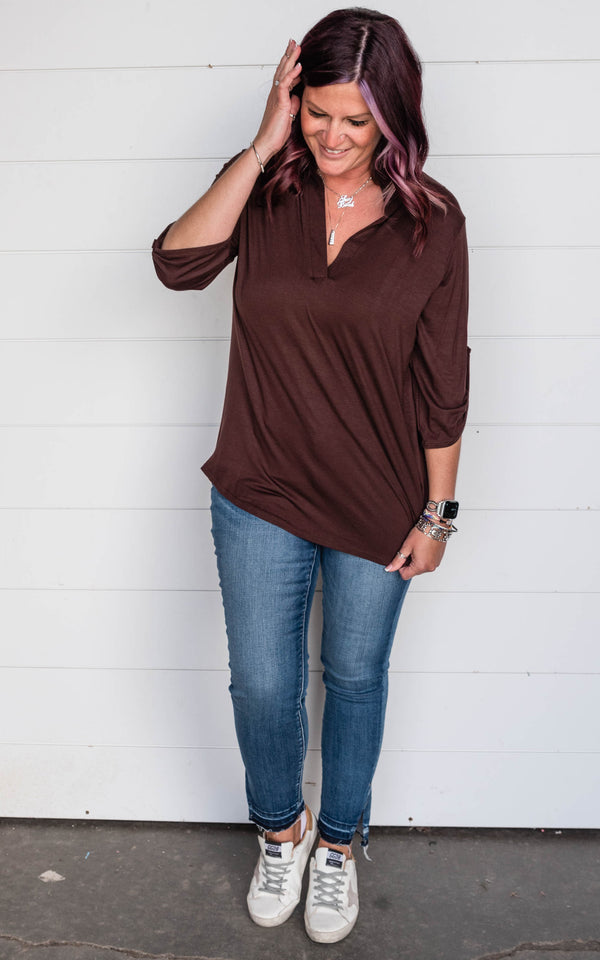 BROWN GABBY TOP 