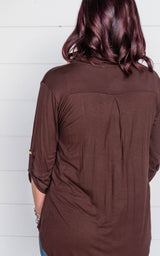 brown 3/4 blouse 