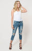 distressed jean capris 