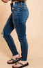 leopard patch high rise judy blue denim 