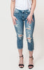 plus size distressed capri jeans 