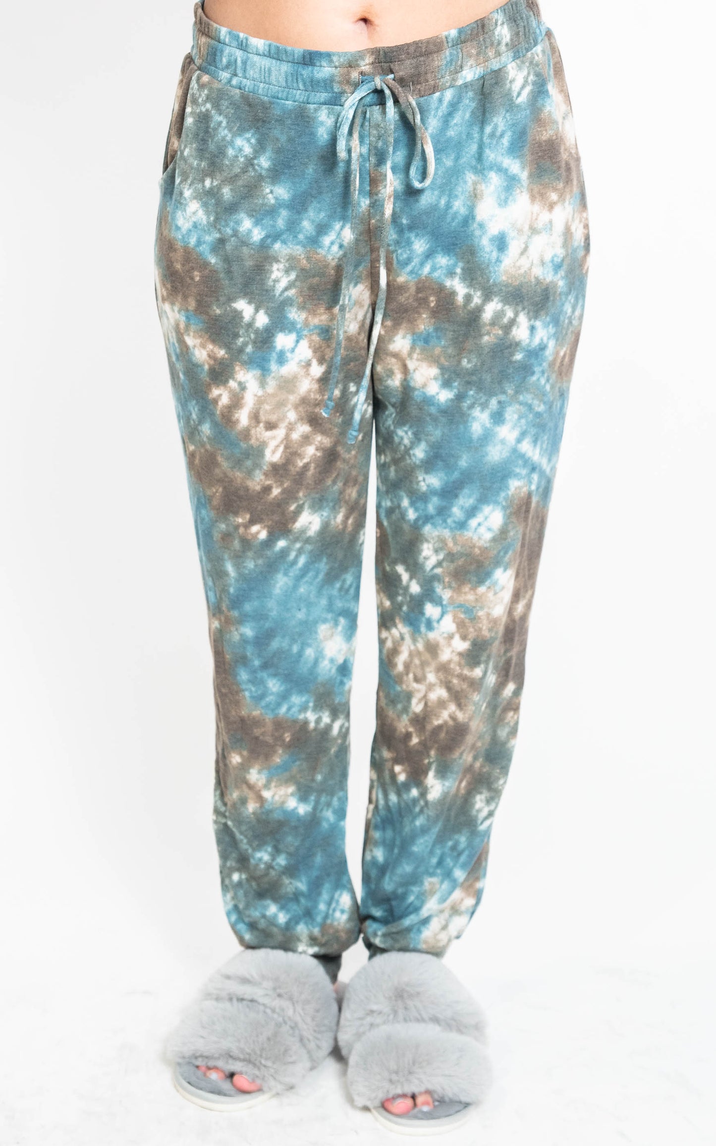  Blue & Gray Tie Dye Hoodie & Jogger Set, CLOTHING, White Birch, BAD HABIT BOUTIQUE 