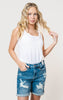 high rise bermuda denim shorts 