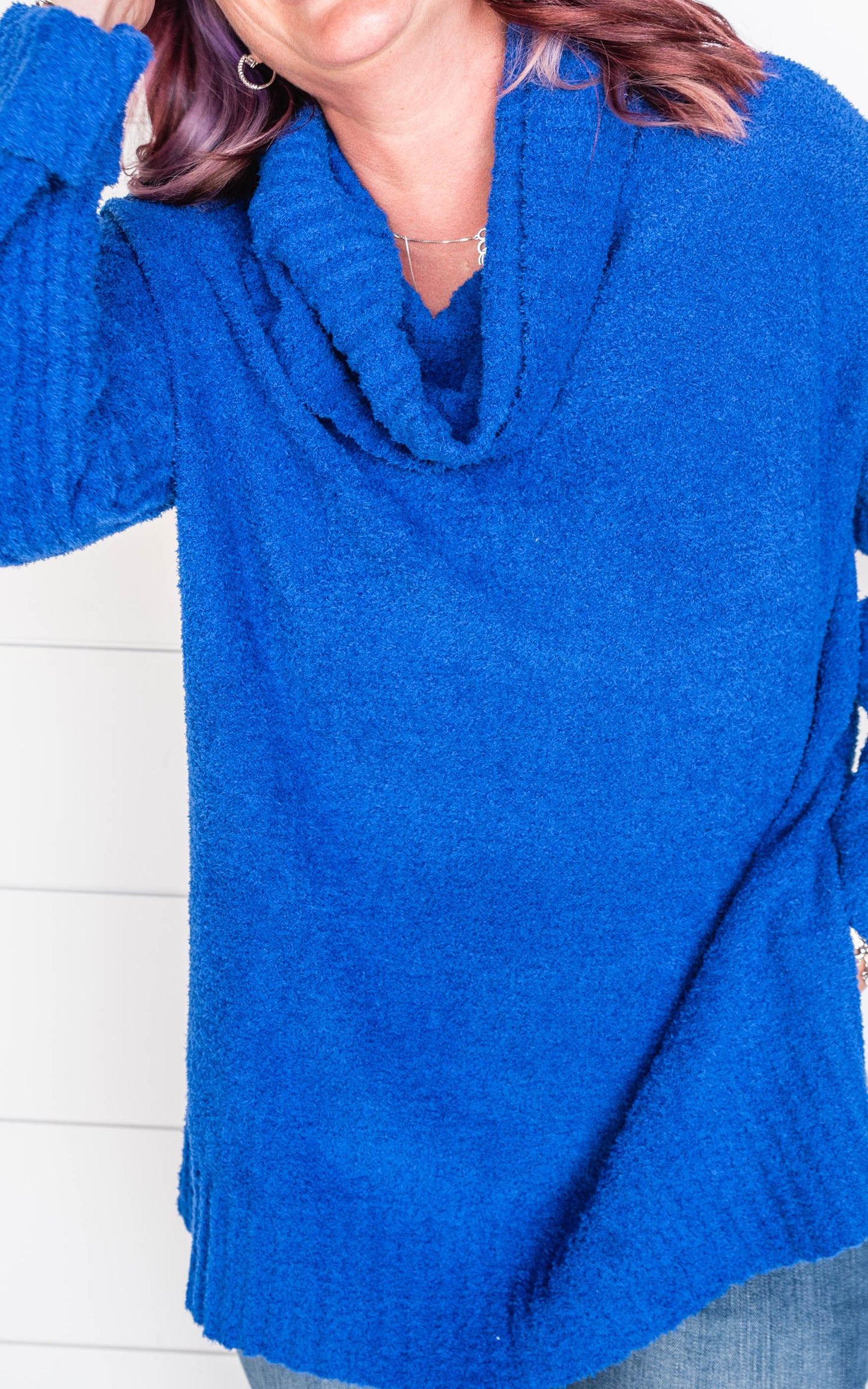 Royal Blue Cowl Neck Sweater | FINAL SALE