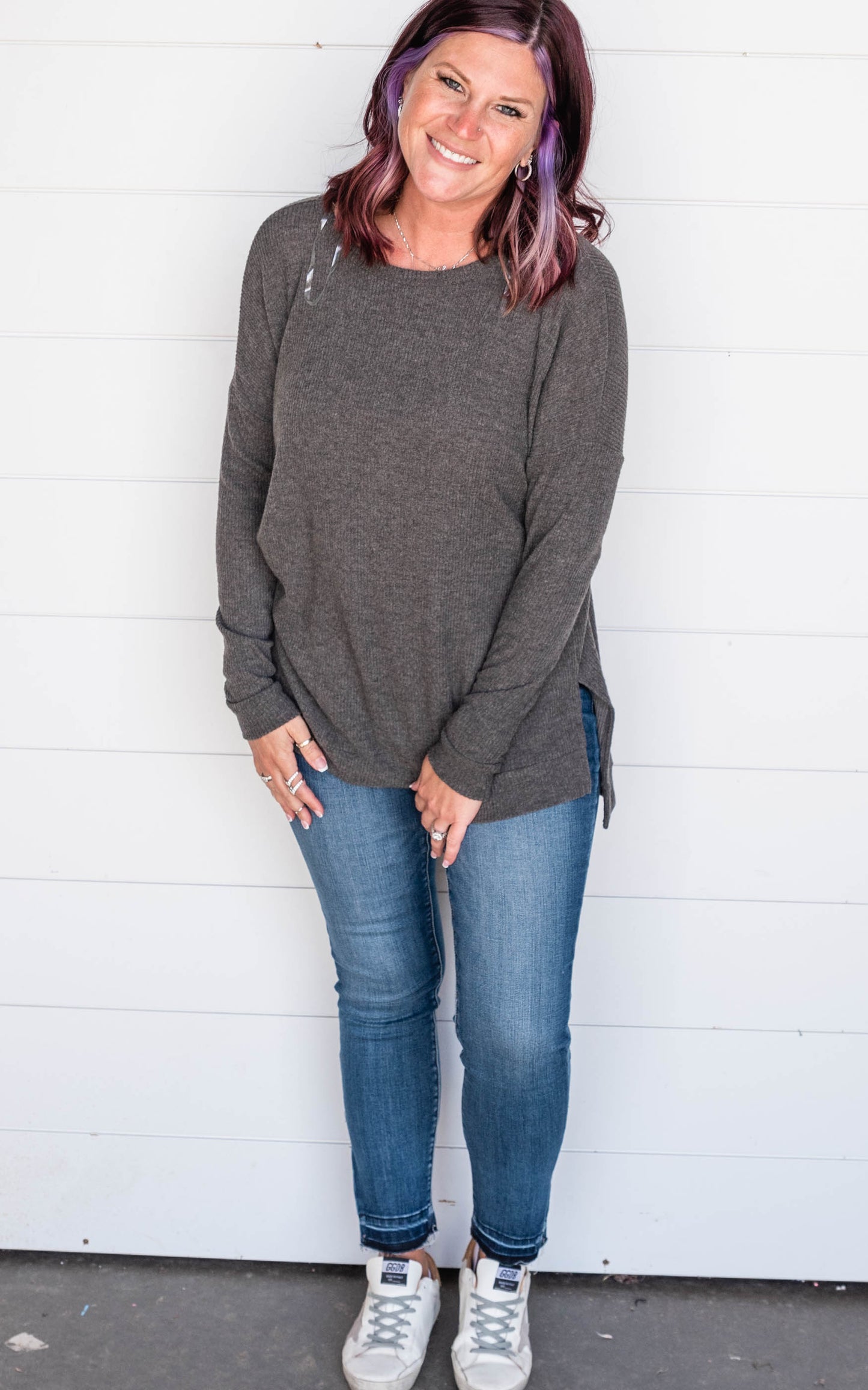 The Ruby Henley Thermal Long Sleeve Top - Final Sale*