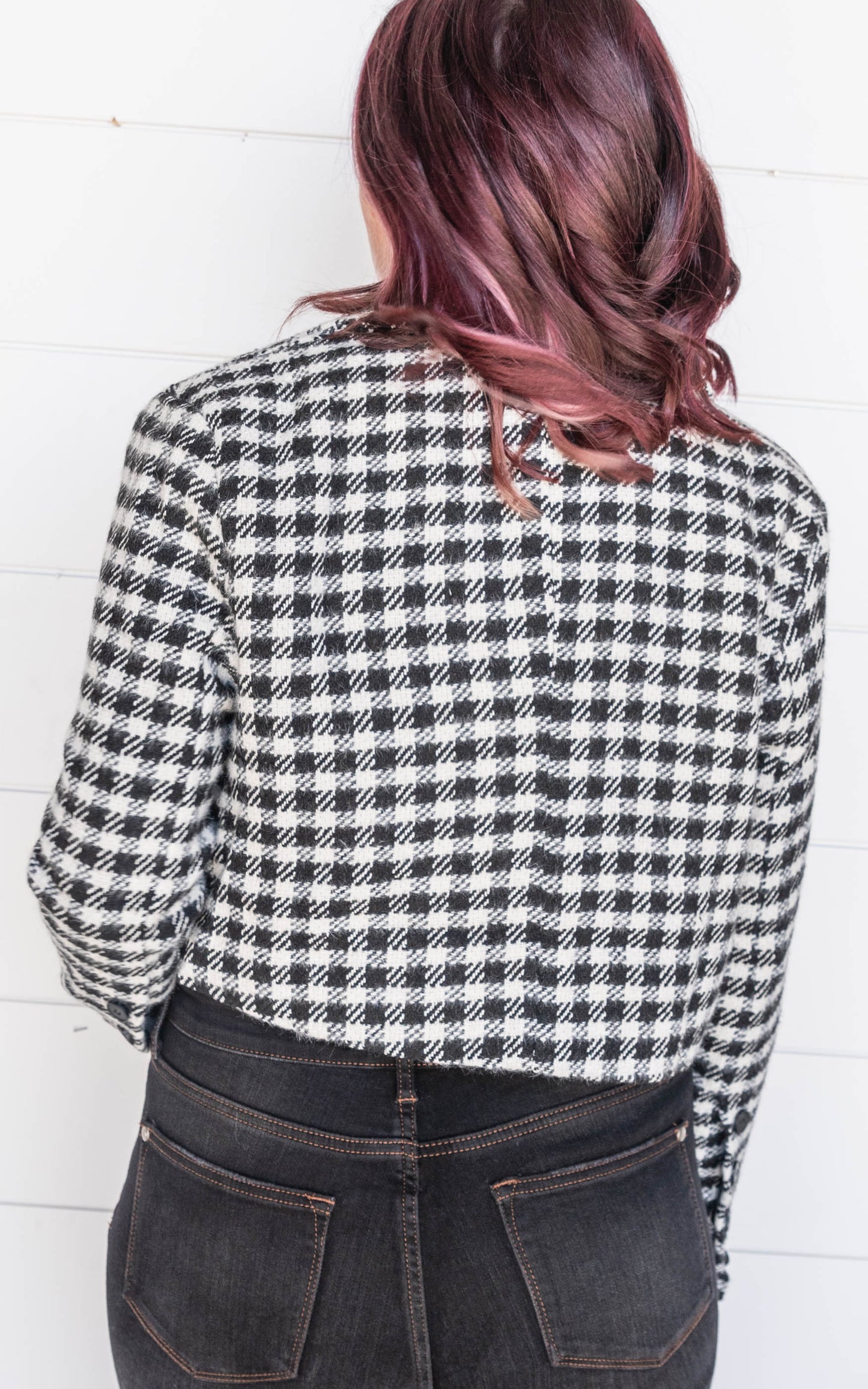 gingham blazer 