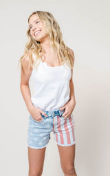 Red, White and Blue Denim Shorts - Judy Blue