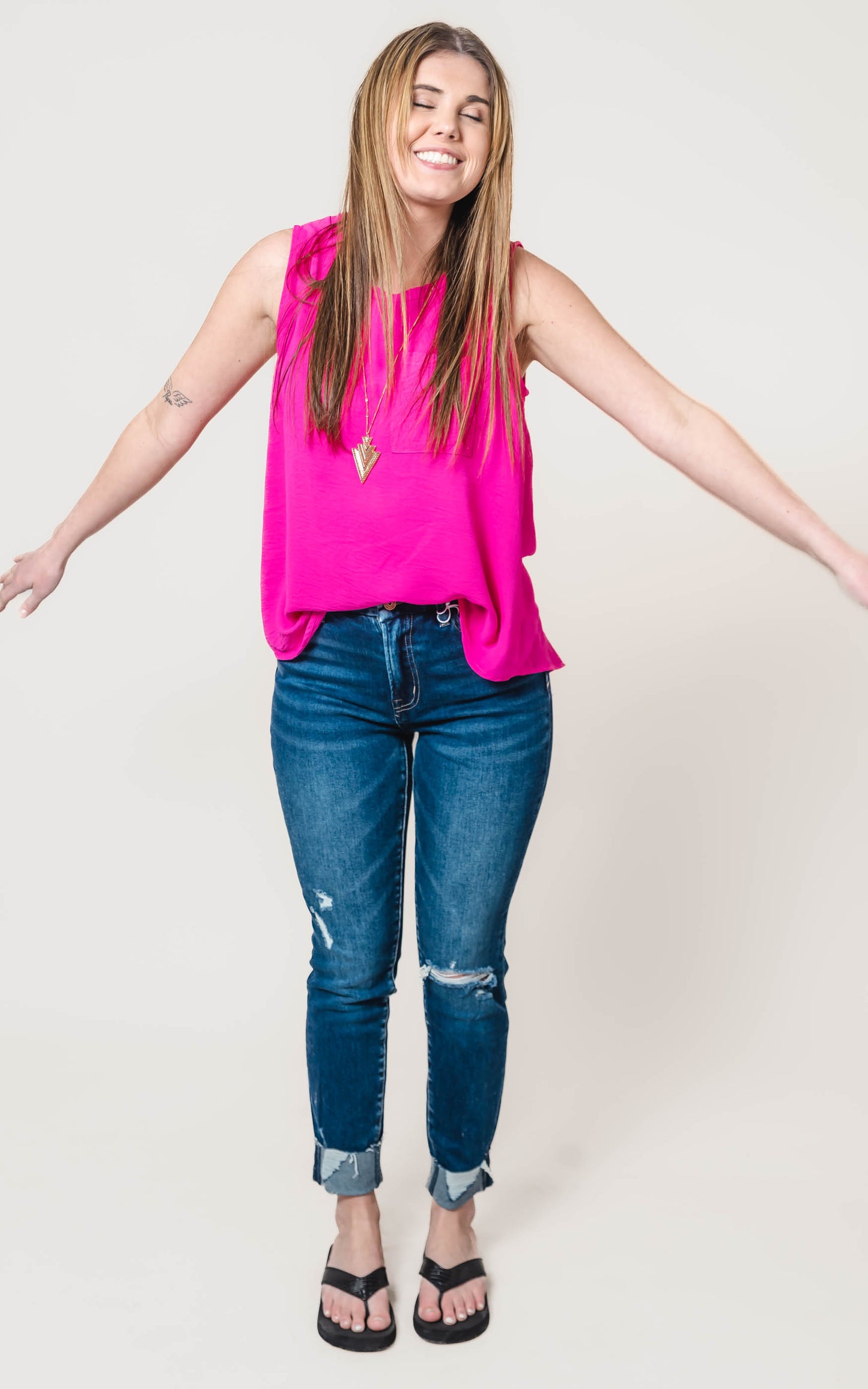 fuschia blouse tank 