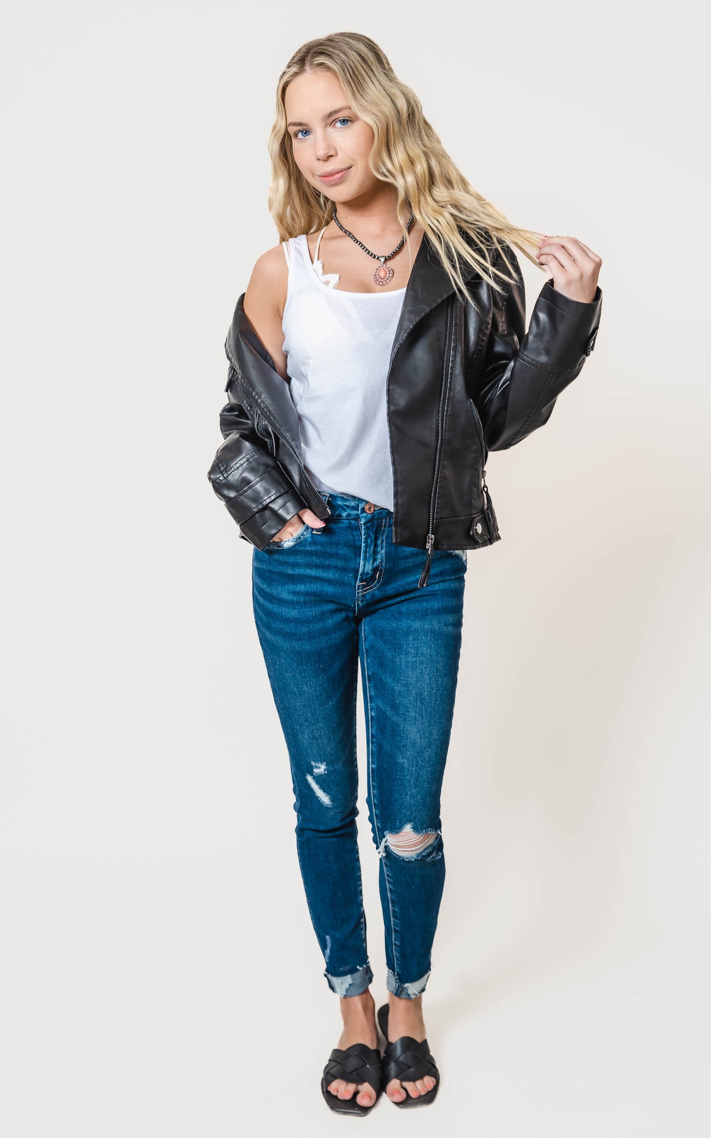 FAUX BIKER JACKET 