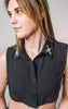 FAKE BLACK EMBELLISHED COLLAR 