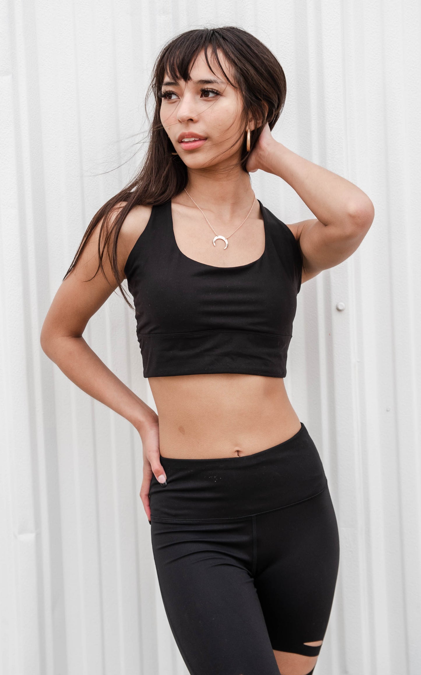 black athletic bralette