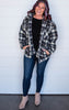 Sherpa Fleece Plaid Jacket - Black & Ivory