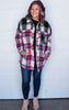 magenta black plaid shacket 