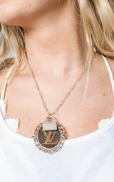 Silver Chain & Lock Leather necklace