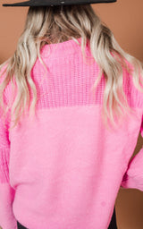 winter pink sweater