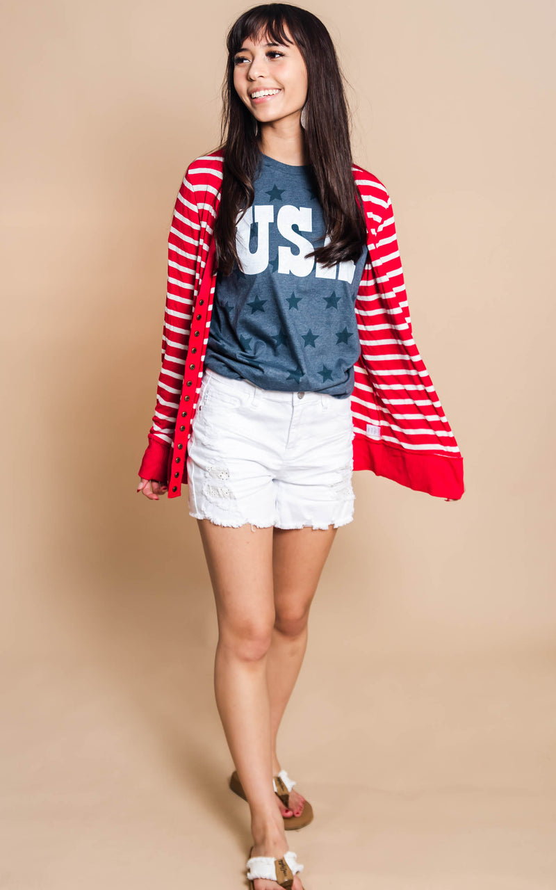 casual 4th of july top 
