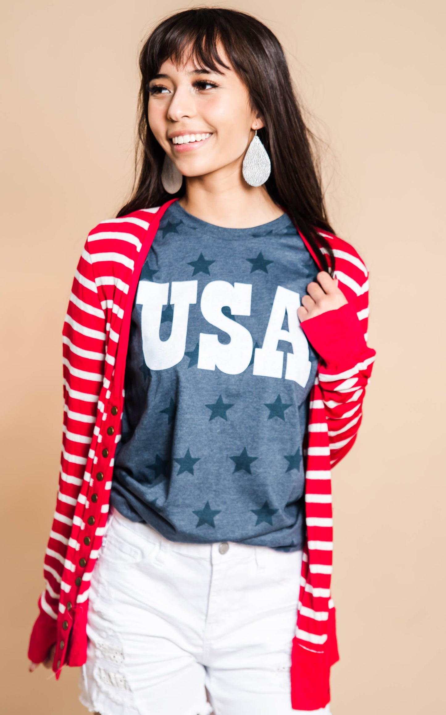 navy usa stars tee 