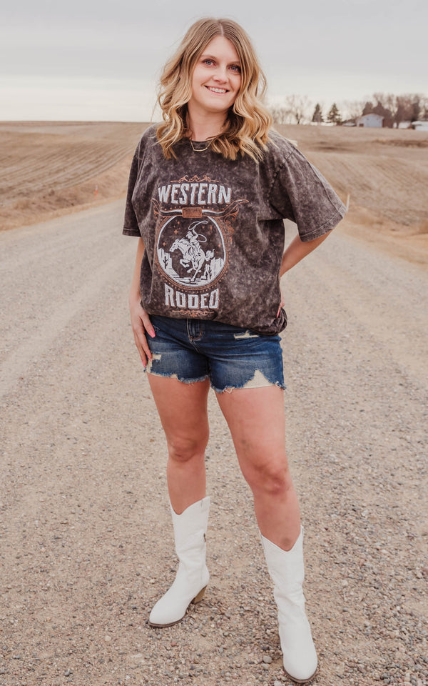 burnout western rodeo tee