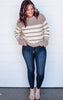 taupe stripe sweater 