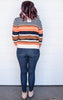 MULTICOLOR STRIPED PULLOVER SWEATER