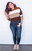 mocha taupe stripe sweater 